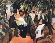 August Macke park pestaurant oil painting artist